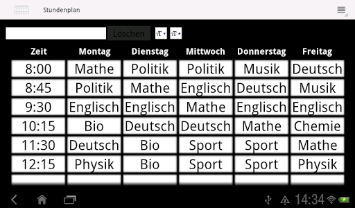 Timetable