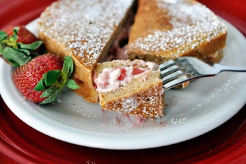 Strawberries and Cream Stuffed French Toast