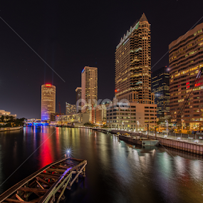 Tampa Riverwalk by Lynn Wiezycki - City,  Street & Park Skylines