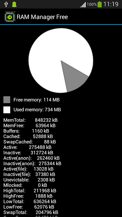 RAM Manager Free - screenshot
