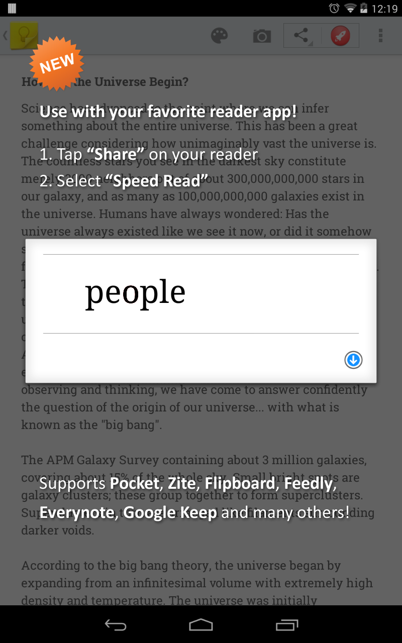 Speed Reader Screen 2