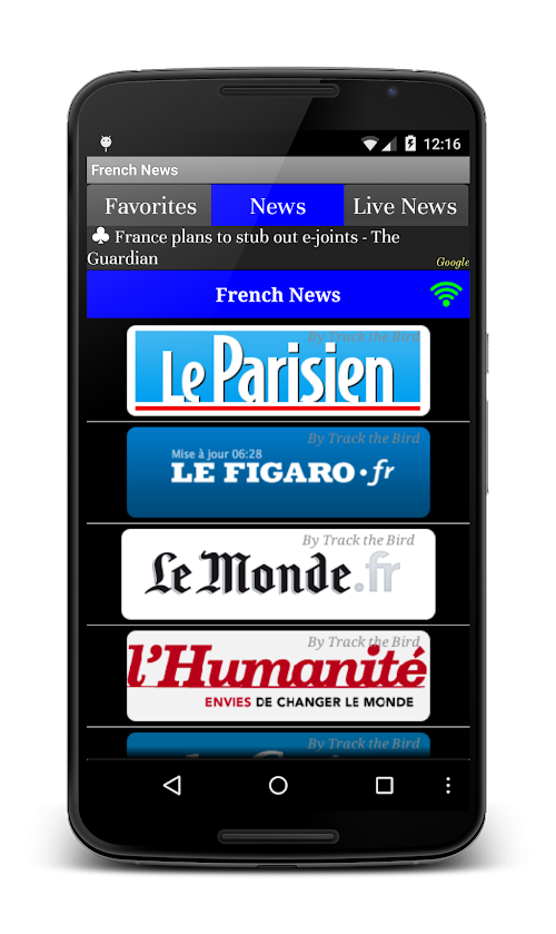 Android application All French News Live Papers screenshort
