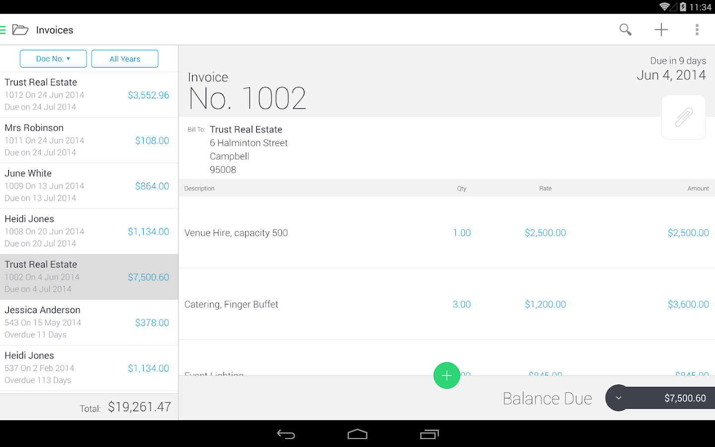 Invoice2go Invoice on the Job screenshot