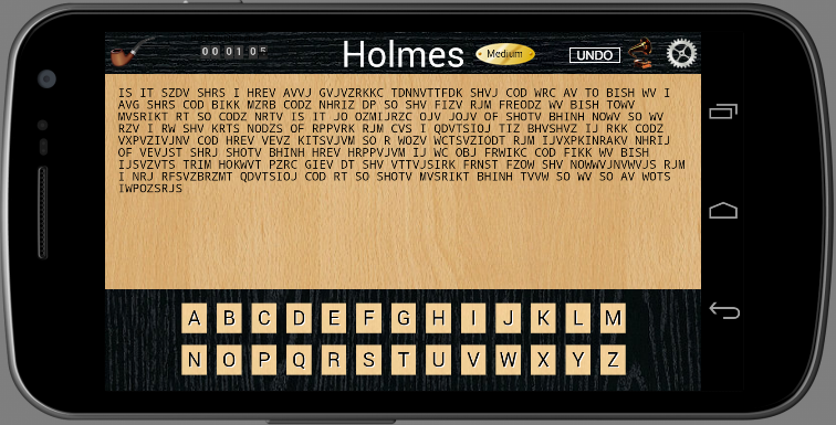Holmes Cryptic Cipher Puzzle Screen 1