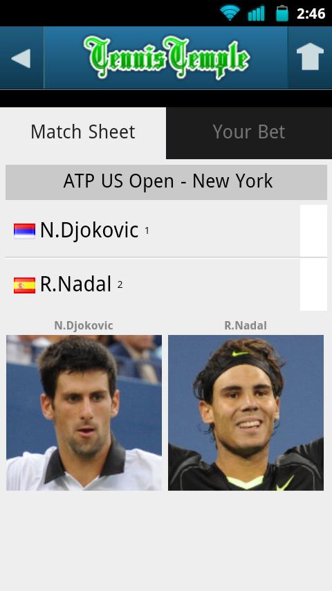 Tennis Live scores Screen 3