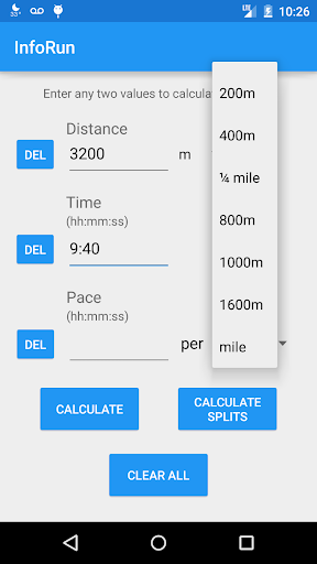 InfoRun - Running Calculator