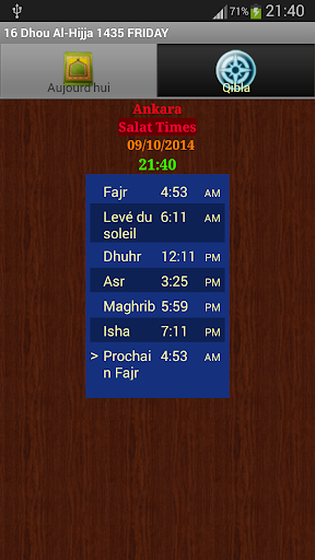 Salat Times and Qibla