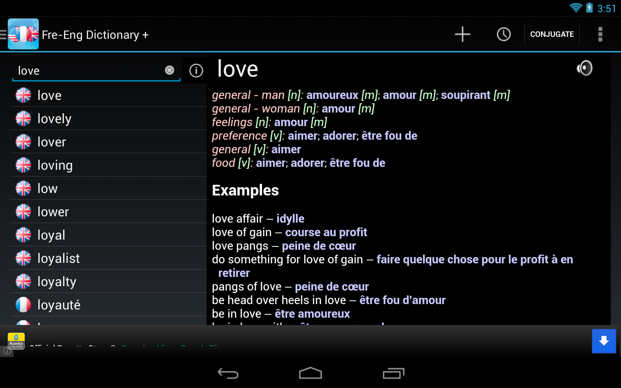 for vocabulary english speakers french Android English  Google on  French Dictionary Play Apps