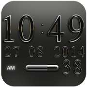 Digi Clock Widget Black Gear