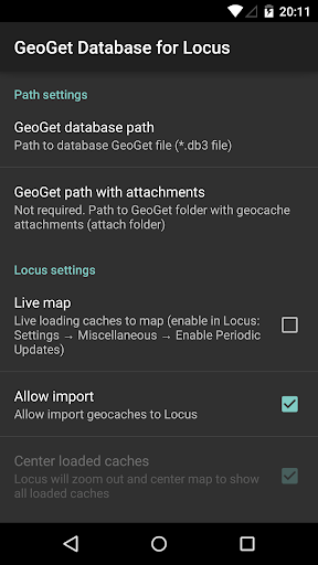 Locus - addon GeoGet Database