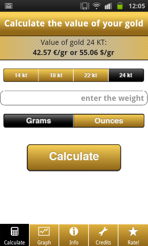 Gold Price Calculator Live Pro Screen 2