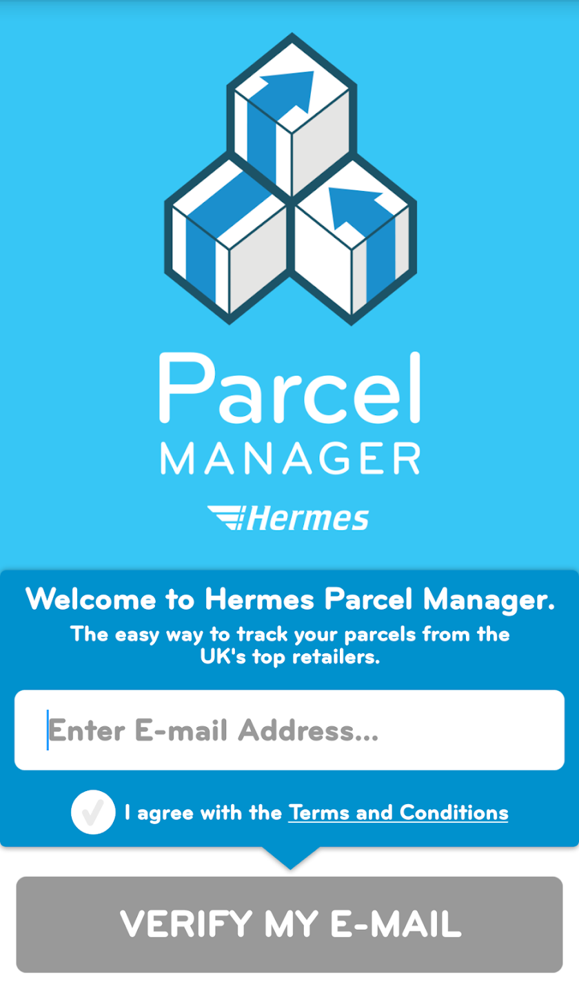 Hermes Parcel Manager Screen 2