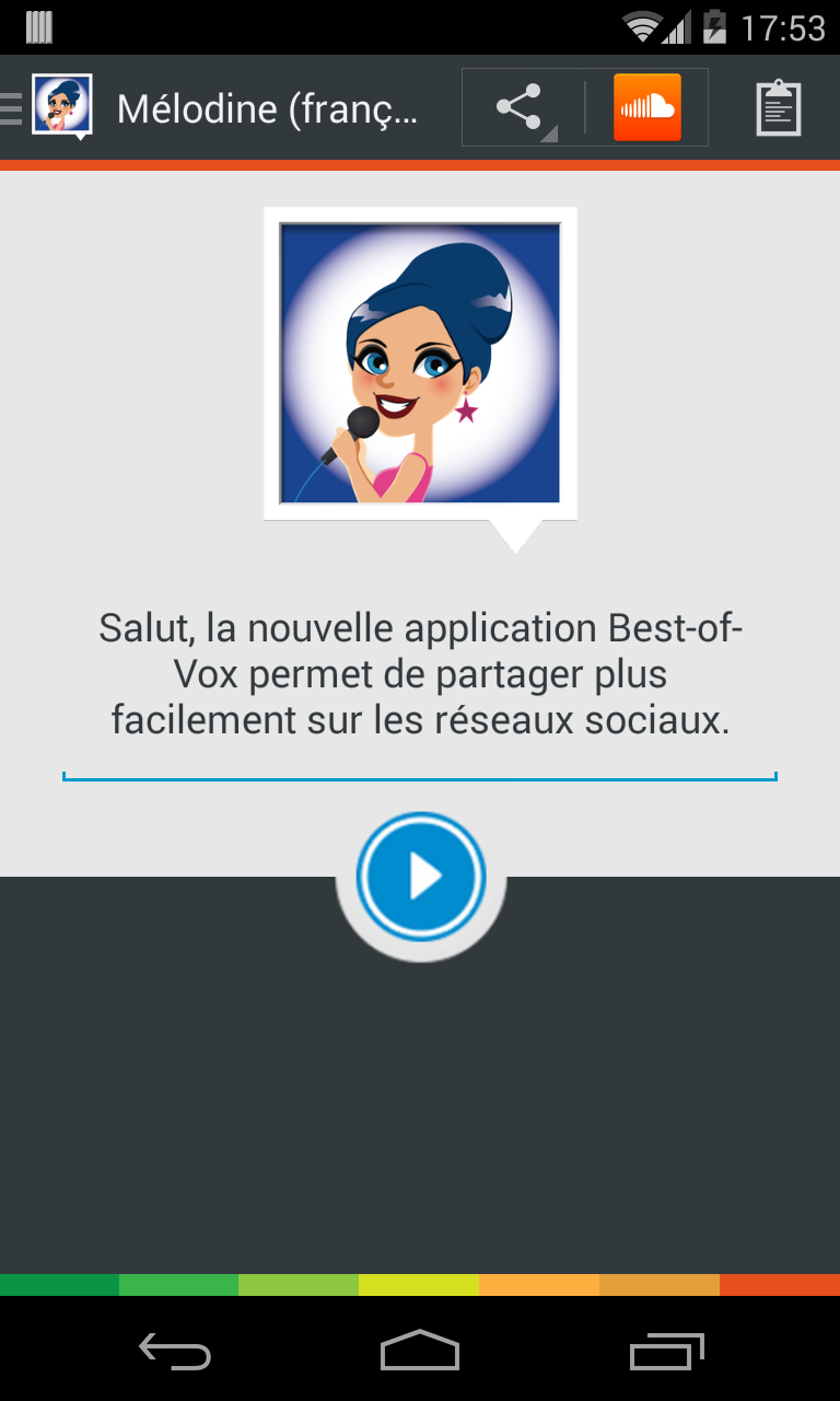 Mélodine voice (French) Screen 1