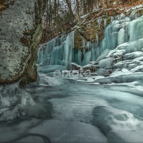 Blue Ice at Ozone by Aaron Campbell - Landscapes Caves & Formations