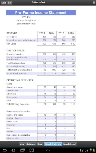 【免費財經App】Proforma Income Statements-APP點子