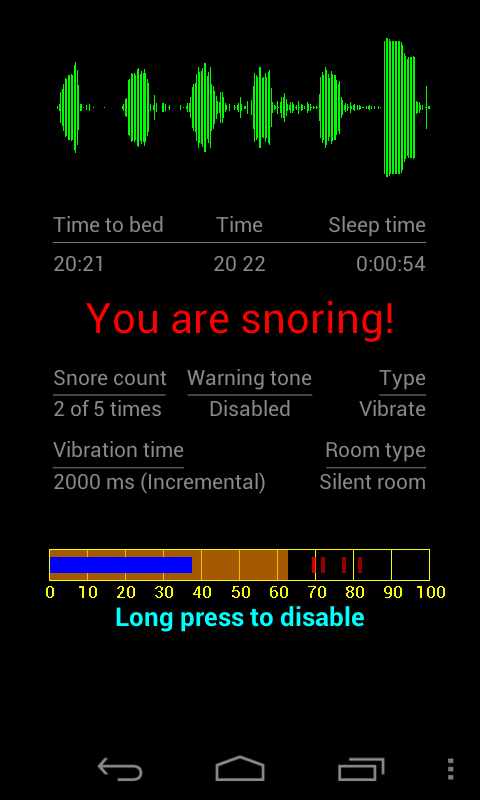 Android application Stop snoring Standard screenshort