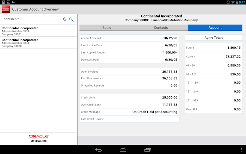 Download Customer Account - JDE E1 APK for Android