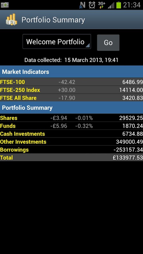 Android application Money Extra Portfolio (full) screenshort