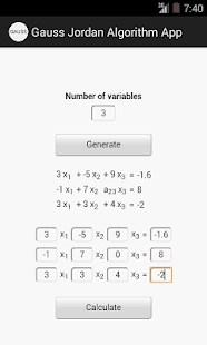 Free Gaussian elimination App APK for Android