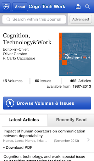 Cognition Technology and Work