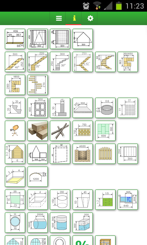 Android application 50+ building calculators screenshort