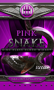 pink snake clock widget - náhled