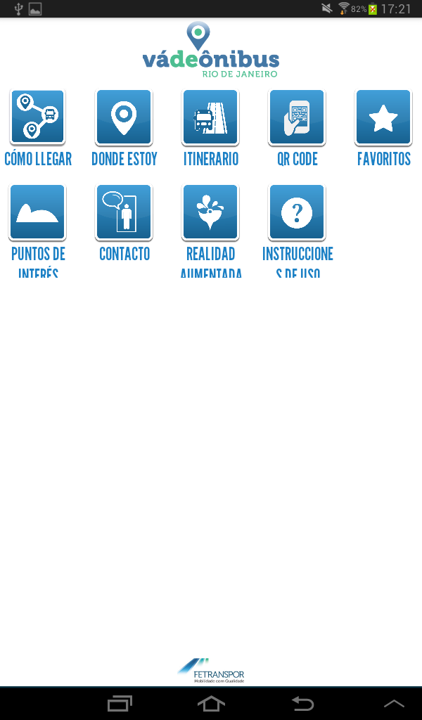 Android application Vá de Ônibus screenshort