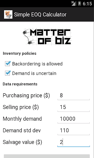 【免費財經App】Simple EOQ Calculator-APP點子