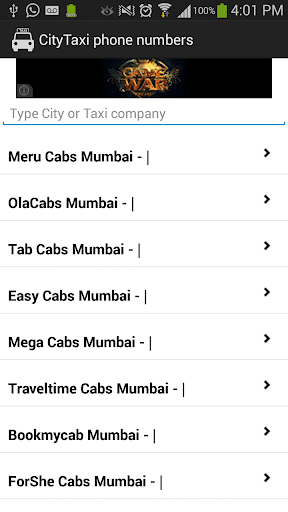 CityTaxi : Phone Numbers