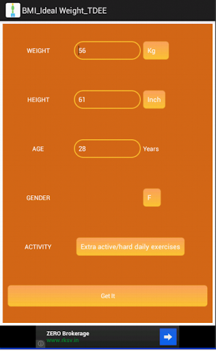 Simple BMI Ideal Weight Calc