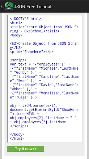 JSON Free Tutorial