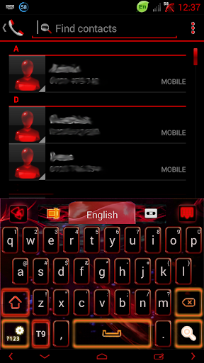 Red Flame GO Keyboard theme