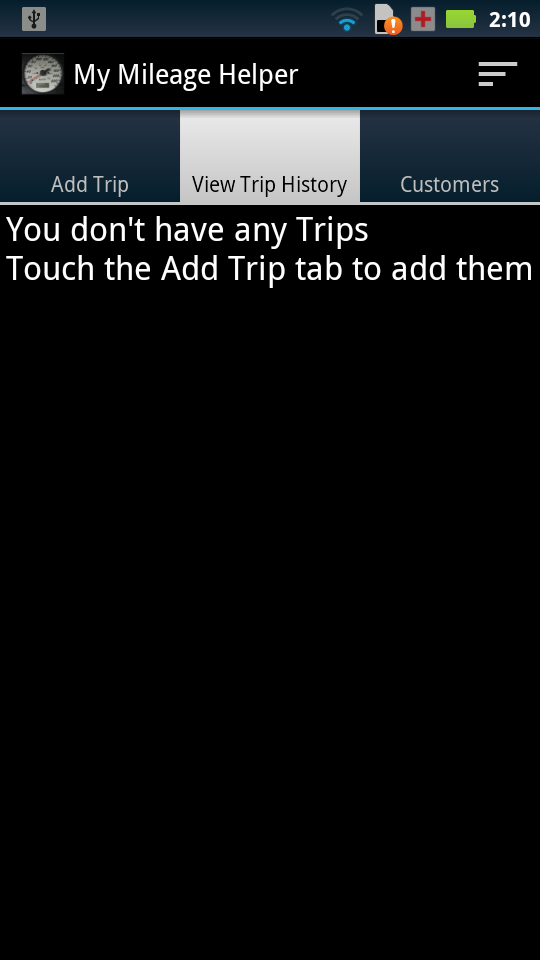 My Mileage Helper Screen 2