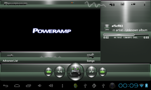 poweramp skin frog green banner