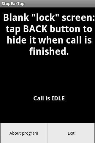 Android application StopEarTap screenshort