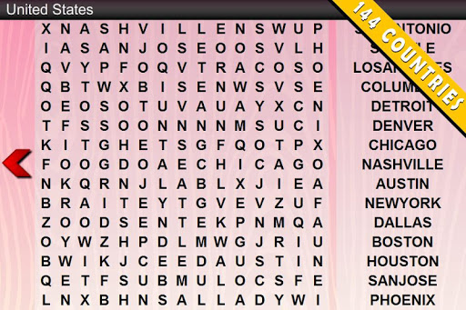 WordSearch Place 144 Countries