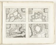 Plattegronden van Verdun, Nancy, Clermont-Ferrand en Marsal, ca. 1702