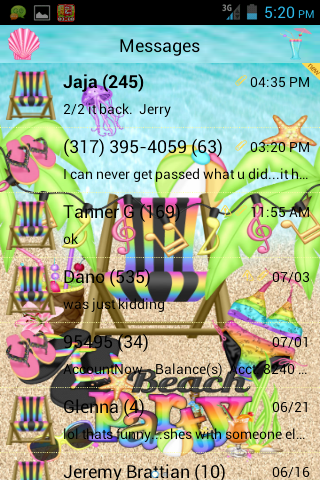 Beach Party GO SMS THEME