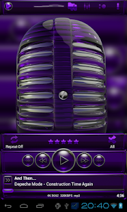 How to install Poweramp skin purple glass lastet apk for bluestacks