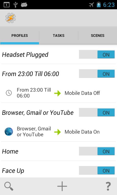 Android application Tasker screenshort