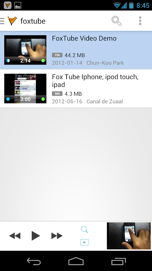 Android application FoxTube - YouTube Player screenshort