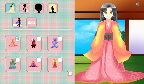 Android application Sakura Tries Cute Kimonos screenshort