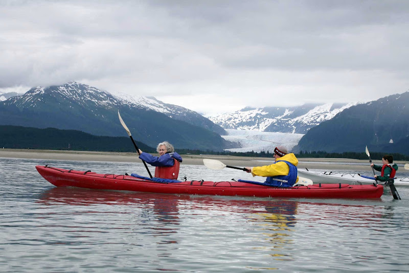 A kayak tour near Mendenhall Glacier outside of Juneau, Alaska.