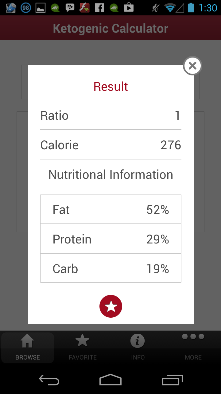 Ketogenic Diet Calculator Screen 3