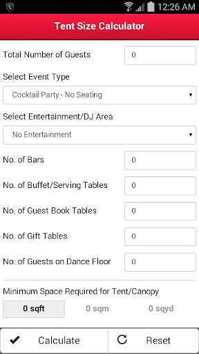 Tent Size Calculator