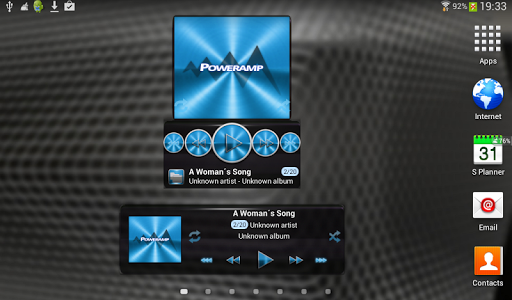 【免費個人化App】Poweramp widget BLUE PLATIN-APP點子