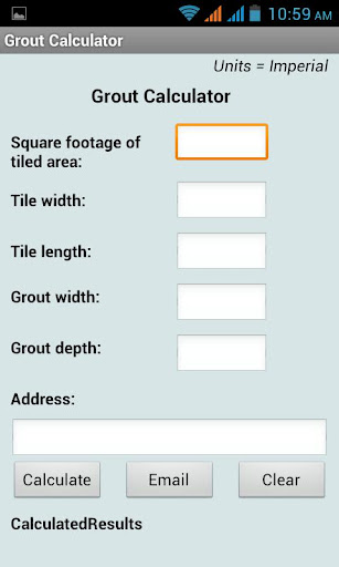 Grout Calculator