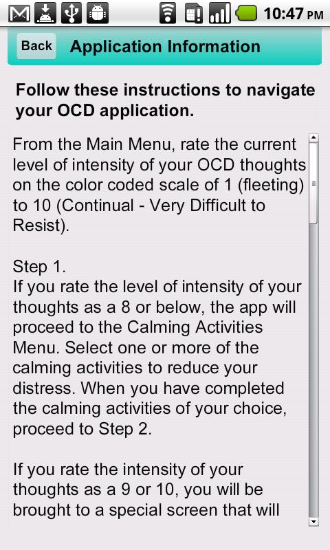 Android application OCD screenshort