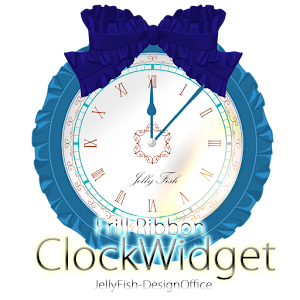 フリルリボンの時計ウィジェット☆ブルー.apk 1.0