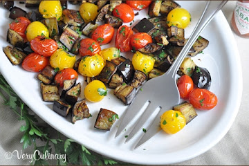 Oven Roasted Eggplant and Cherry Tomatoes
